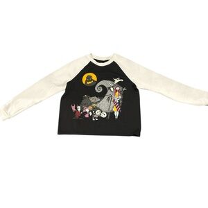 Disney Black and White Halloween Long Sleeve Tee